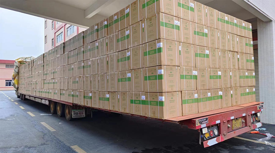 場面壯觀！國內(nèi)某知名品牌客戶2000臺波輪洗衣機高效裝柜完畢