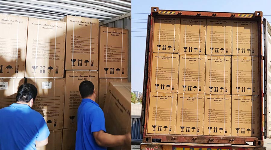 客戶Equator滾筒衣服烘干機快速裝柜完畢  蓄勢待發！